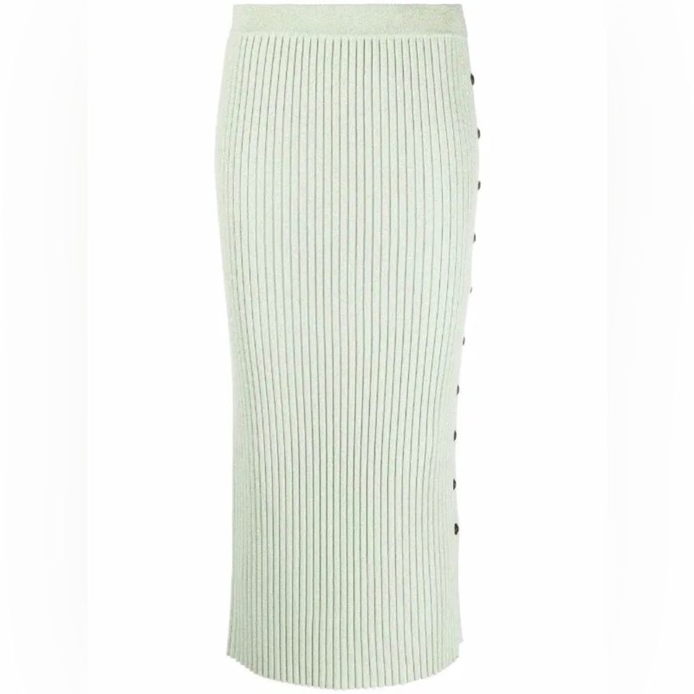 Tory Burch side button fastening knit skirt in mint green